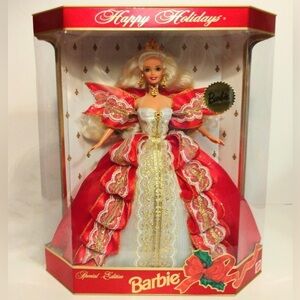 🌹🍃New In Box~Exclusive 1997 Happy Holidays Collectors Club Barbie w/ERRORS‼️RARE